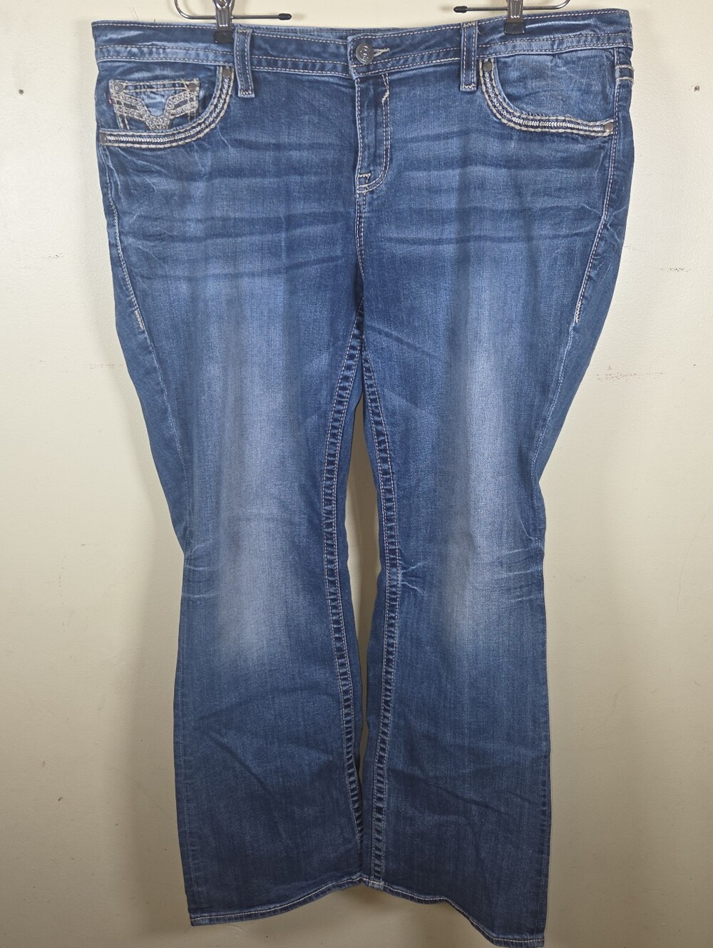 Vigoss Chelsea Slim Boot Heritage Fit Jeans  Size 22 Embroidered Thick Stitch